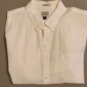 White Seersucker Button Down